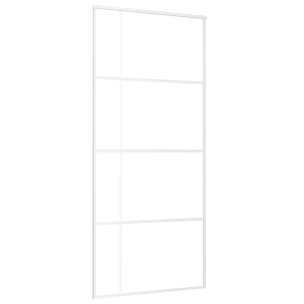 Vidaxl Porte coulissante 90x205 cm Verre ESG et aluminium blanc