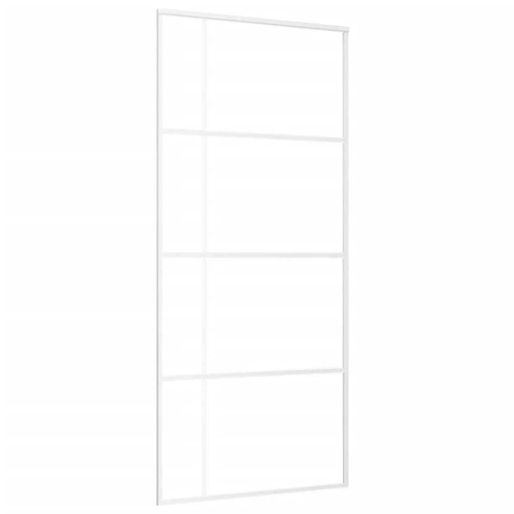 Puerta corredera de Vidaxl 90x205 cm de vidrio ESG mate y aluminio blanco