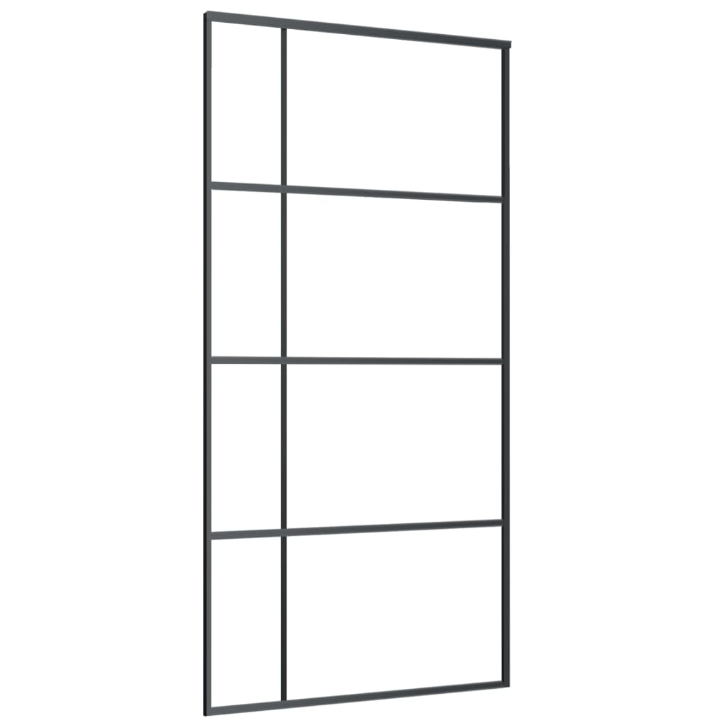 Vidaxl Porte coulissante 102.5x205 cm Verre ESG mate et aluminium noir