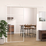 Vidaxl Porte coulissante 102.5x205 cm Verre ESG et aluminium blanc