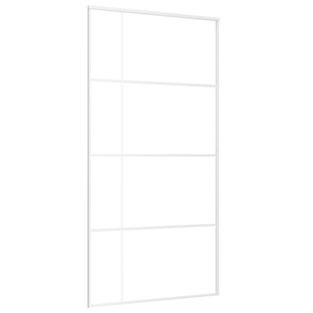 Puerta corredera de Vidaxl 102.5x205 cm de vidrio ESG mate y aluminio blanco