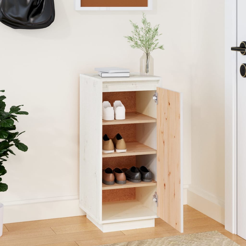 Vidaxl Shoe cabinet 35x35x80 cm Solid pine white