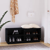 Vidaxl Cabinet da scarpe 110x34x45 cm Pino solido nero