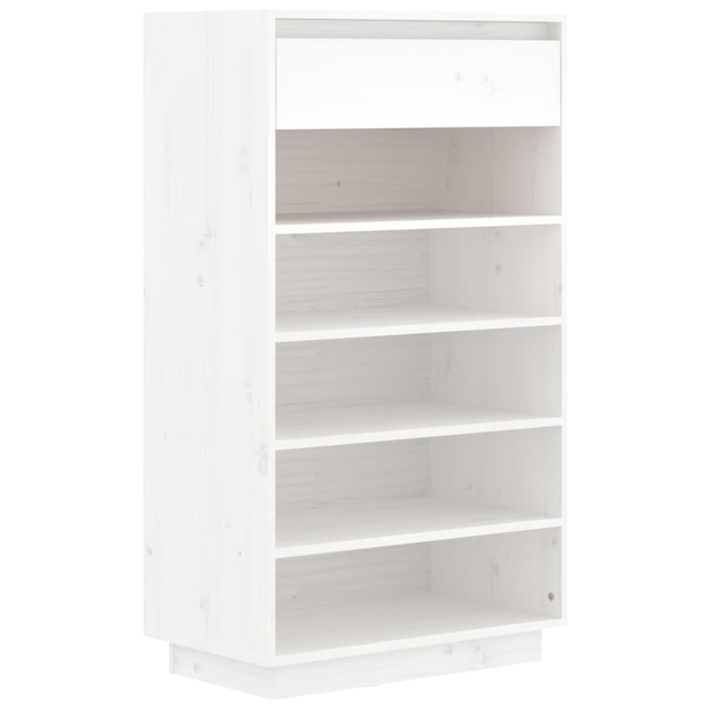 Armoire à chaussures vidaxl 60x34x105 cm en pin massif blanc