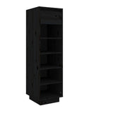 Vidaxl Cabinet da scarpe 30x34x105 cm Pino solido nero