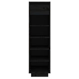 Vidaxl Cabinet da scarpe 30x34x105 cm Pino solido nero