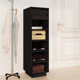 Vidaxl Cabinet da scarpe 30x34x105 cm Pino solido nero