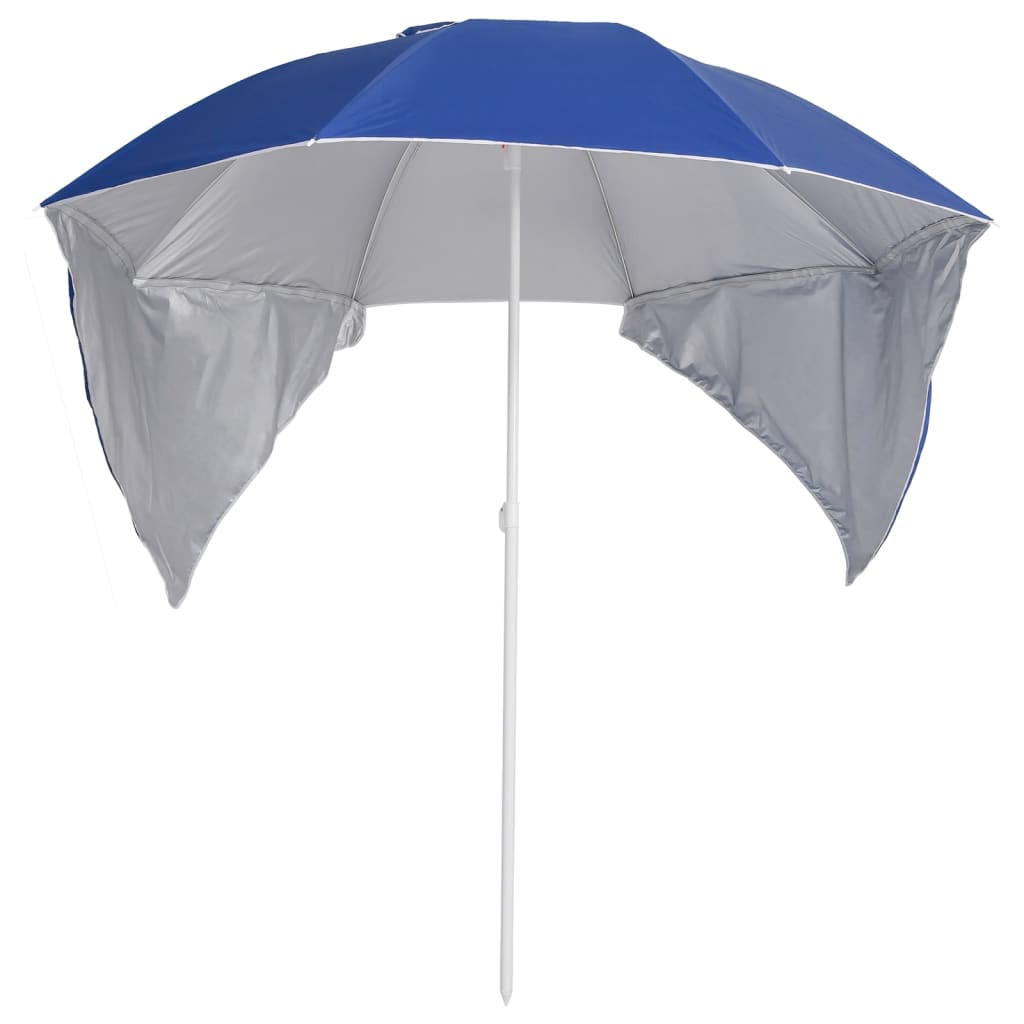 Vidaxl Strandparasol med sidevegger 215 cm blå