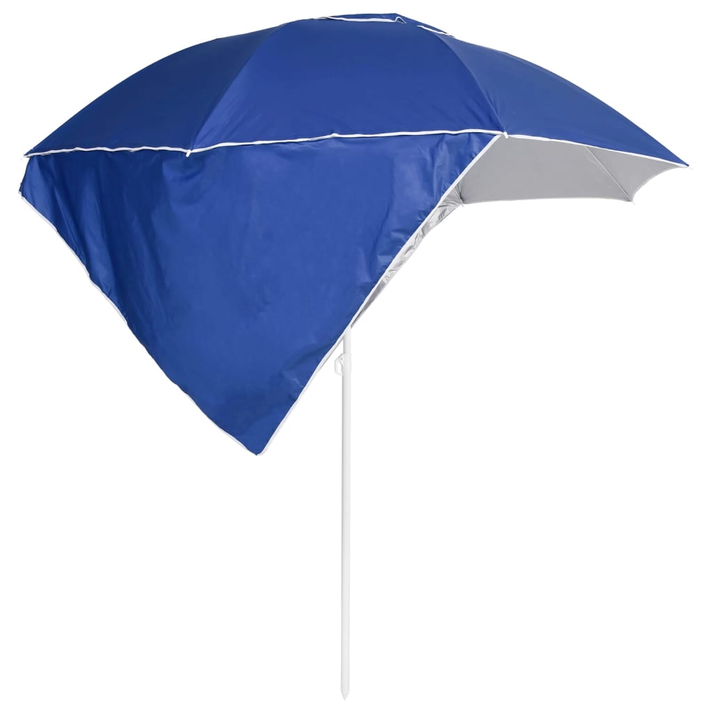 Vidaxl Strandparasol med sidevegger 215 cm blå