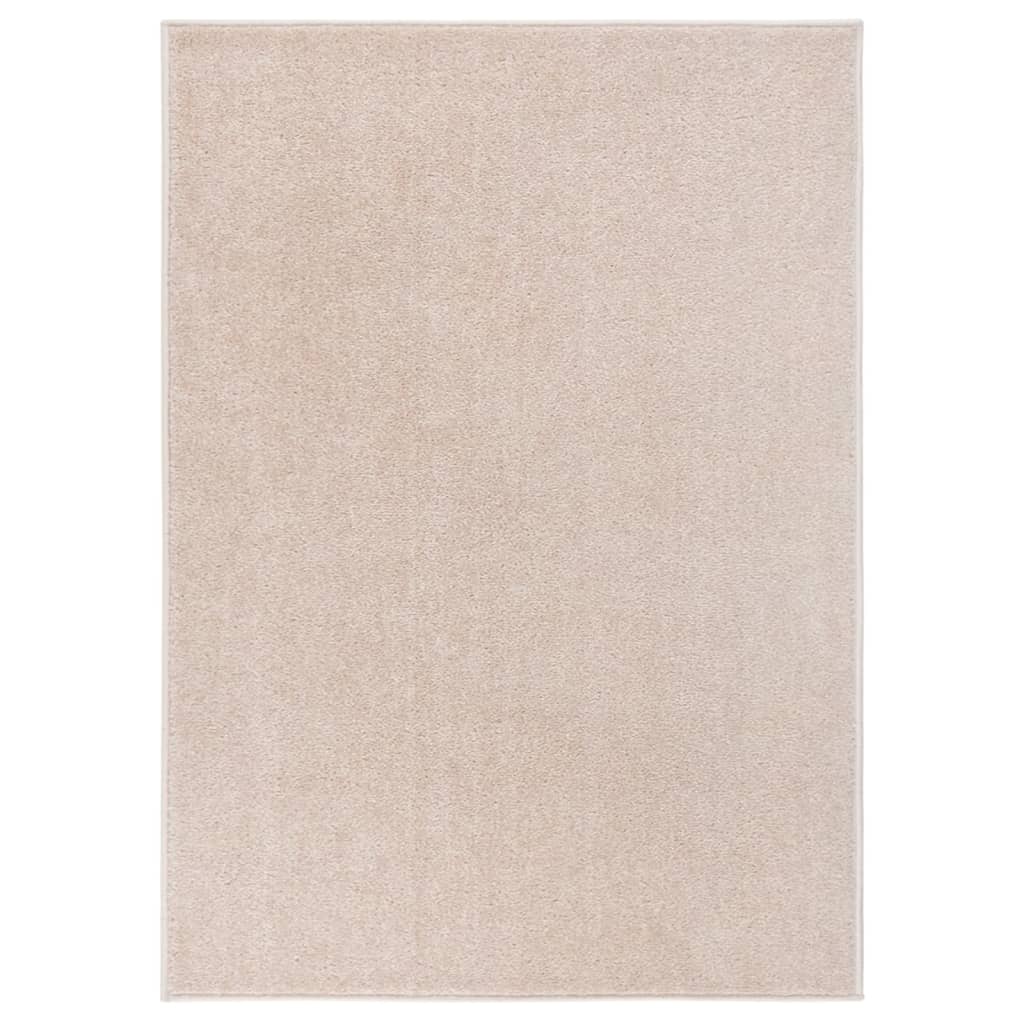 Viaxl tapis kortpolig 140x200 cm beige sombre