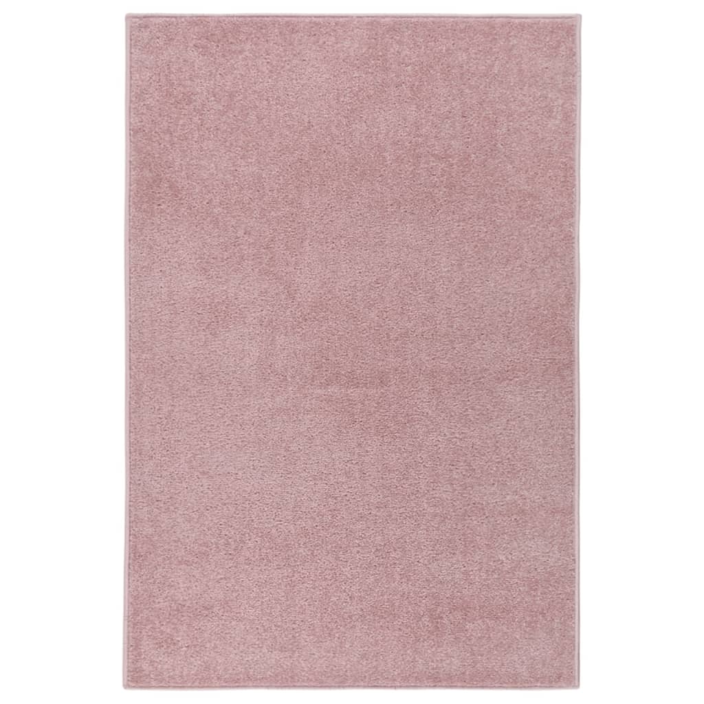 Vidaxl Rug Kortpolig 160x230 cm lyserød