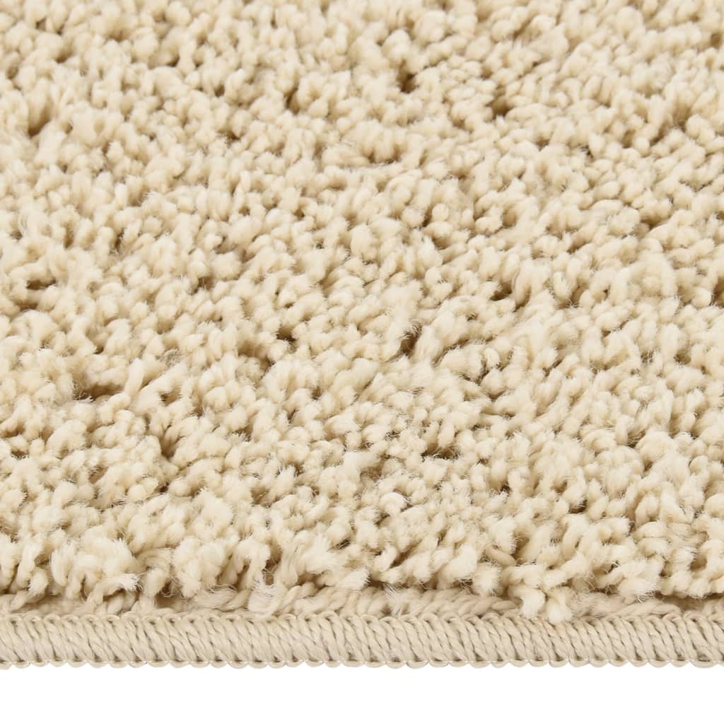 Tapis vidaxl Shaggy anti-glip 80x150cm de couleur crème