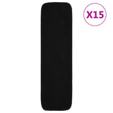 Vidaxl Stairs Mats 15 St Anti-Slip Rectangular 75x20 CM Black