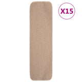 Vidaxl Stair Mats 15 St Anti-Slip Rectangular 75x20 CM Beige