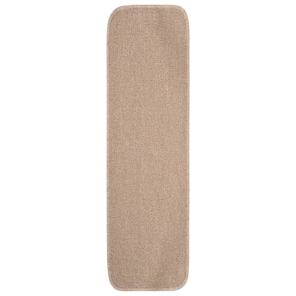 Vidaxl Stair Mats 15 St Anti-Slip Rectangular 75x20 CM Beige