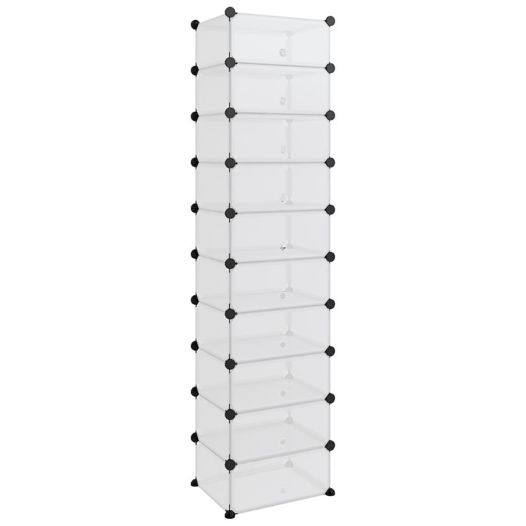 Vidaxl Shoe Rack 44x32x174 cm polipropeno transparente