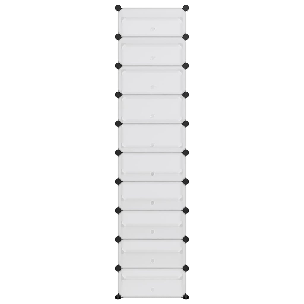 Vidaxl Shoe Rack 44x32x174 cm polypropen transparent