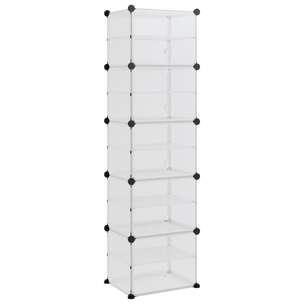 Vidaxl Shoe Rack 44x31.5x153,5 cm polypropen gennemsigtig