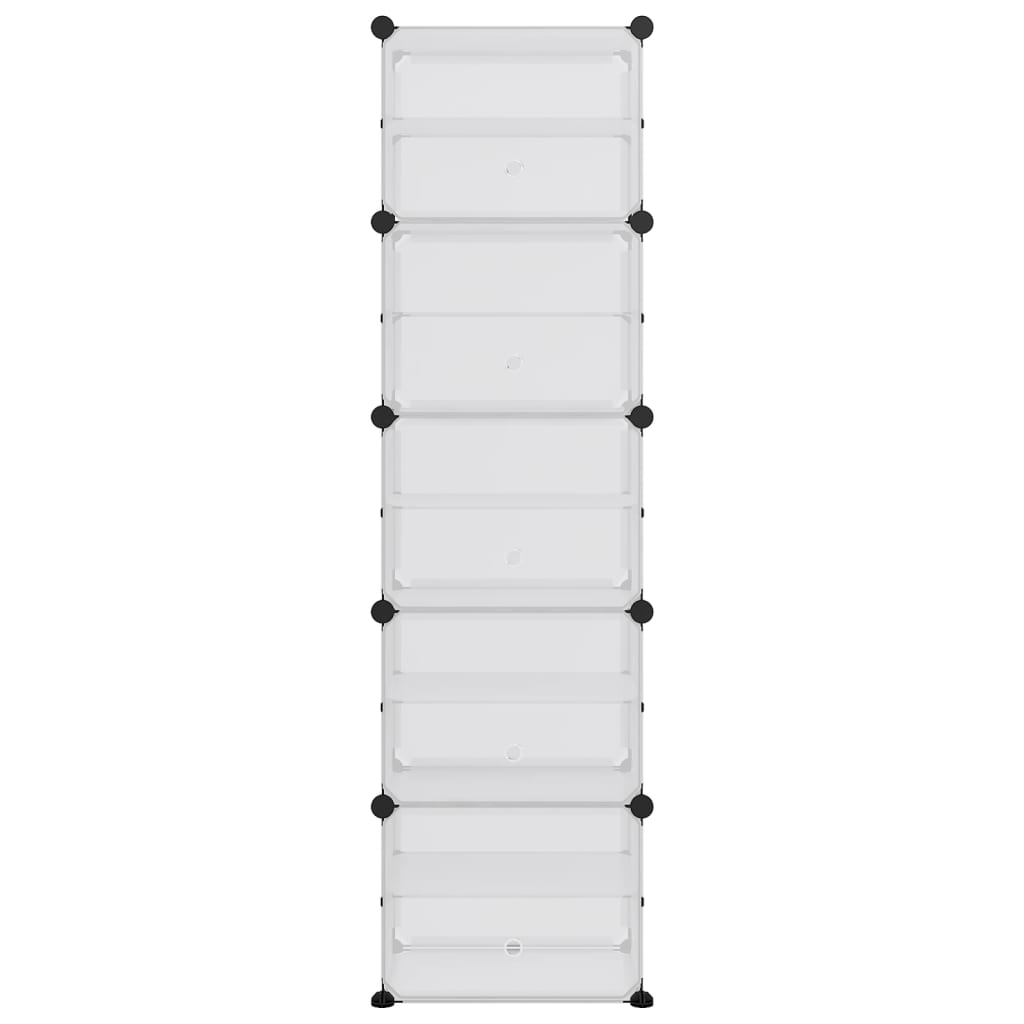 Vidaxl Shoe Rack 44x31.5x153,5 cm polypropen gennemsigtig