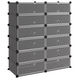 Vidaxl Shoe Rack 94.5x36.5x106 CM Polypropene Negro