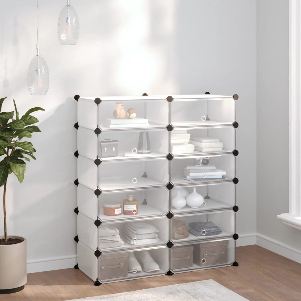 Vidaxl Shoe Rack 94.5x36.5x106 CM polipropeno transparente