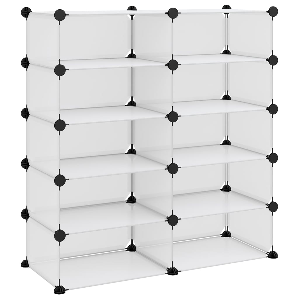 Vidaxl Shoe Rack 84x32x88.5 cm polipropeno transparente