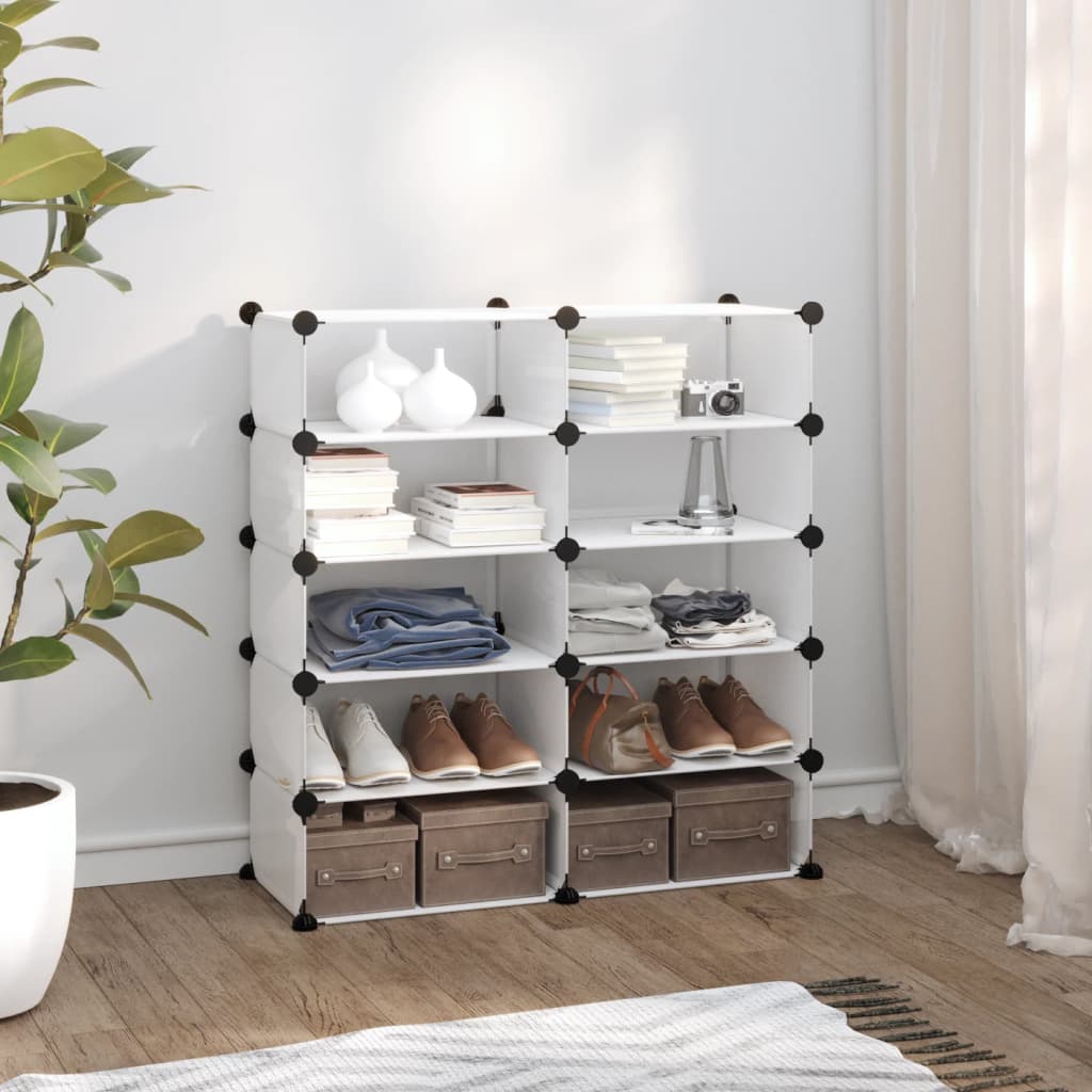 Vidaxl Shoe Rack 84x32x88.5 cm polipropeno transparente