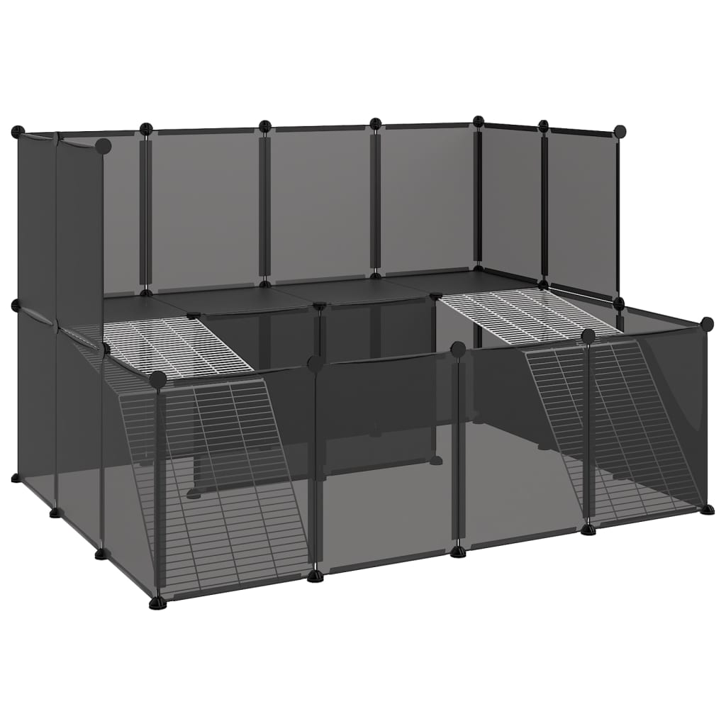 Vidaxl Animal Loft Small 143x107x93 Polypropène et acier noir