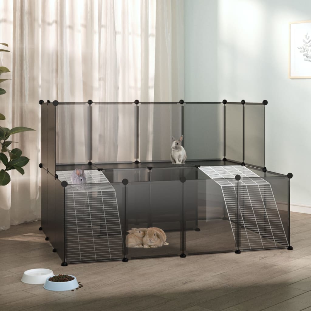 Vidaxl Animal Loft Small 143x107x93 Polypropène et acier noir