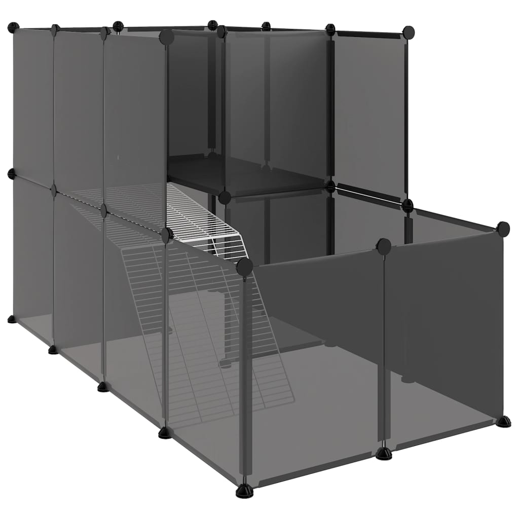 Vidaxl Animal Loft Small 142x74x93 cm Polypropene e Black in acciaio