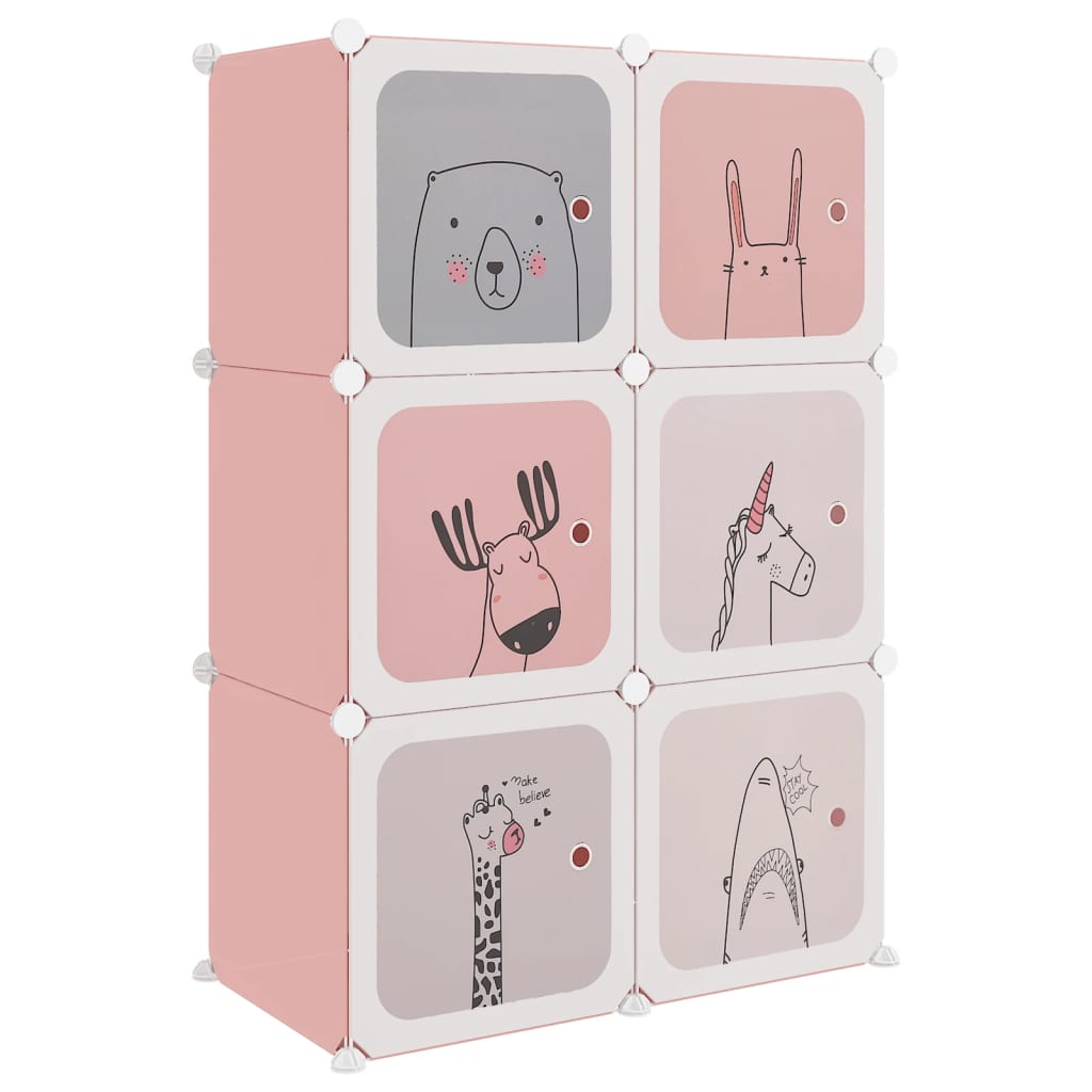 Vidaxl Children's Storage Meble z 6 komorami Polypropen Pink