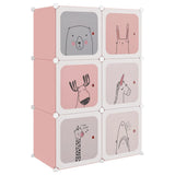 Vidaxl Children's Storage Meble z 6 komorami Polypropen Pink