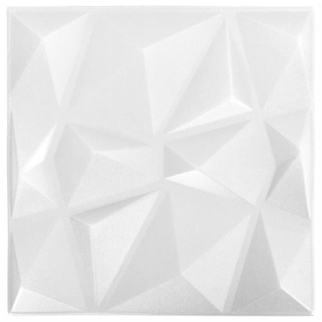 Vidaxl 24 St Wand Panels 3d 6 m² 50x50 cm Diamant wäiss