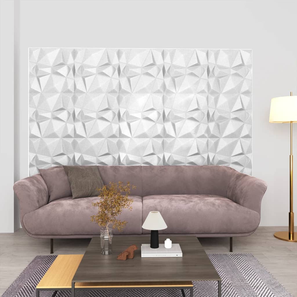 Vidaxl 24 ST nástěnné panely 3d 6 m² 50x50 cm Diamond White