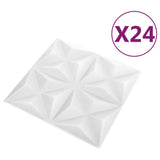 Vidaxl 24 St Wand Panels 3D Origami 6 m²s 50x50 cm wäiss