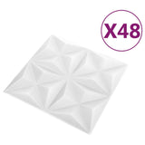 Vidaxl 48 Pannelli a parete ST 3D Origami 12 m² 50x50 cm bianco