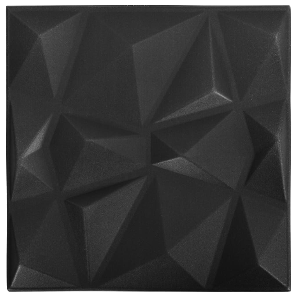 Vidaxl 24 ST Wall Panels 3d Diamond 6 m² 50x50 cm černá