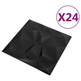 VidaXL 24 st Wandpanelen 3D diamant 6 m² 50x50 cm zwart