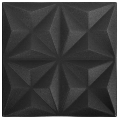 VidaXL 24 st Wandpanelen 3D origami 6 m² 50x50 cm zwart