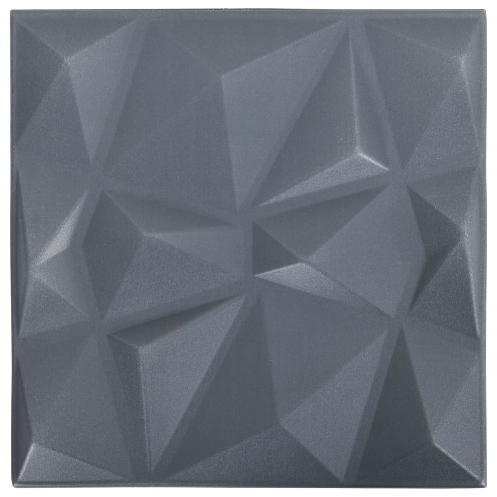 Vidaxl Pannelli a parete 24 ST 3D Diamond 6 m² 50x50 cm Grigio