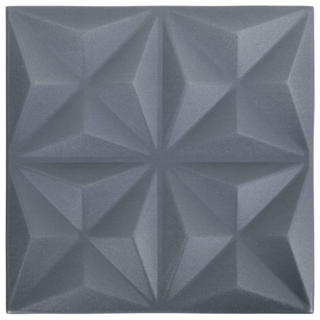 Vidaxl 24 ST stenske plošče 3d origami 6 m² 50x50 cm siva