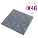 VidaXL 48 st Wandpanelen 3D origami 12 m² 50x50 cm grijs