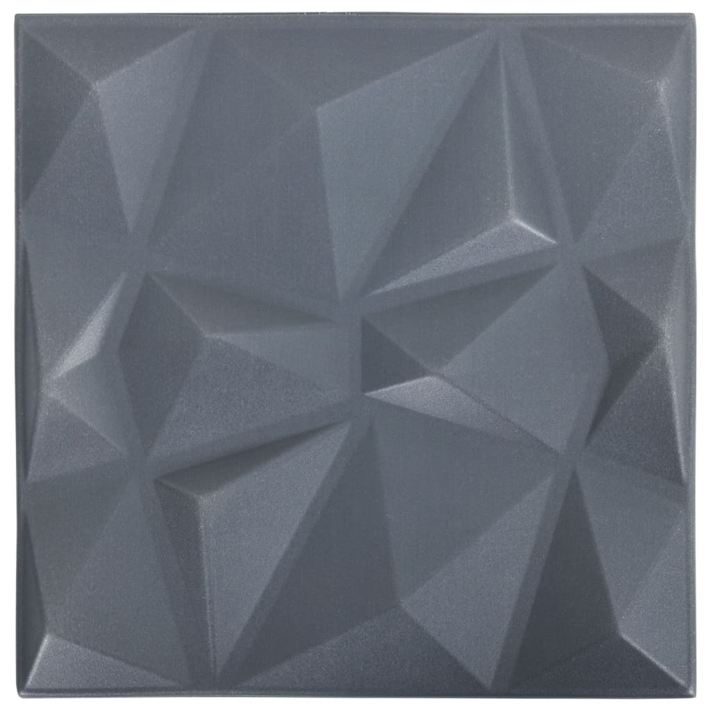 Vidaxl 12 St Wall Panels 3D Diamond 3 m² 50x50 cm grå