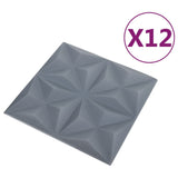 VidaXL 12 st Wandpanelen 3D origami 3 m² 50x50 cm grijs