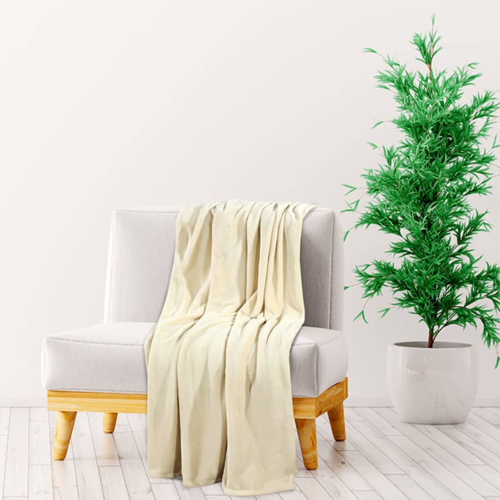 Vidaxl blanket 130x170 cm Polyester cream -colored