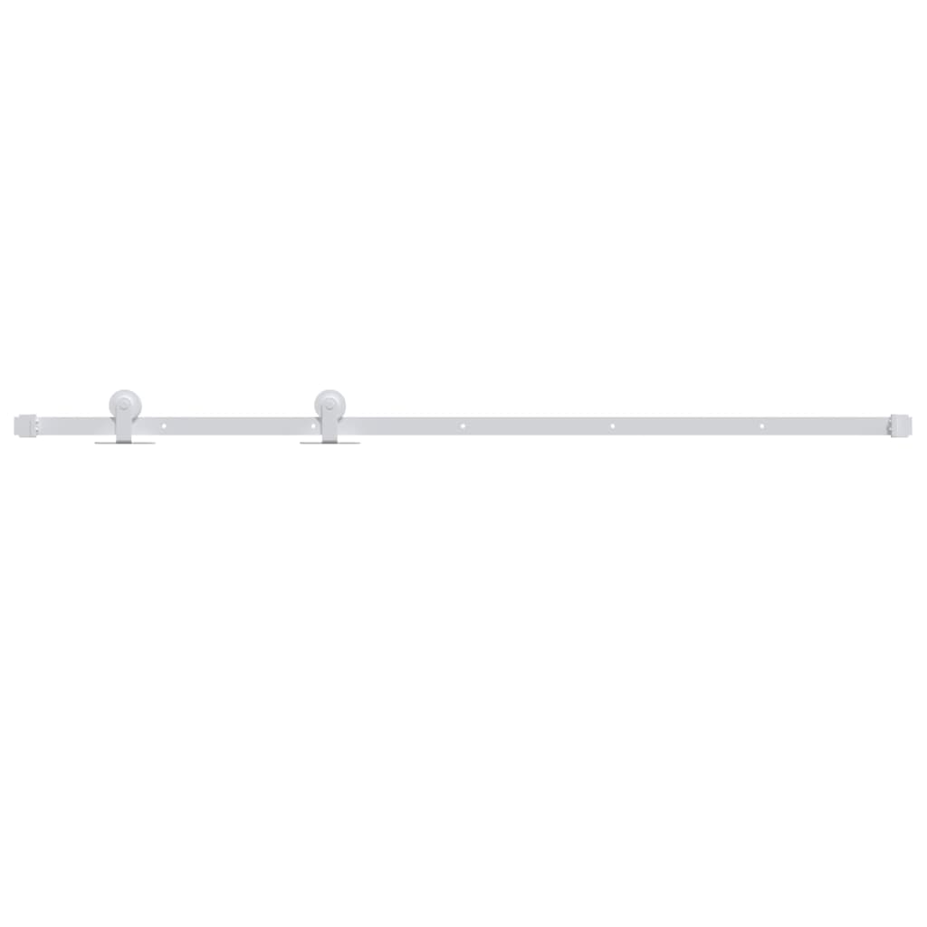 Raccords vidaxl Ensemble pour la porte coulissante 183 cm en acier blanc