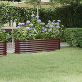 Vidaxl planter 152x40x36 cm pulver -belagt stålbrun