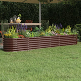 Vidaxl plantenbak 260x40x36 cm gepoedercoat staal bruin