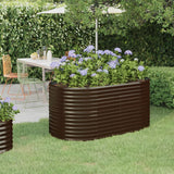 Vidaxl planter 152x80x68 cm pulver -belagt stålbrun