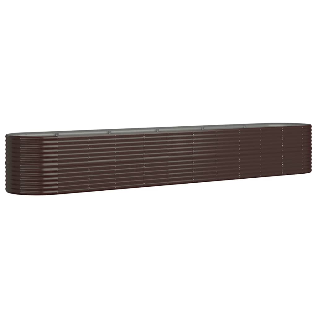 BIDAXL Planning Box 440x80x68 CM Powder -Coated Steel Brown